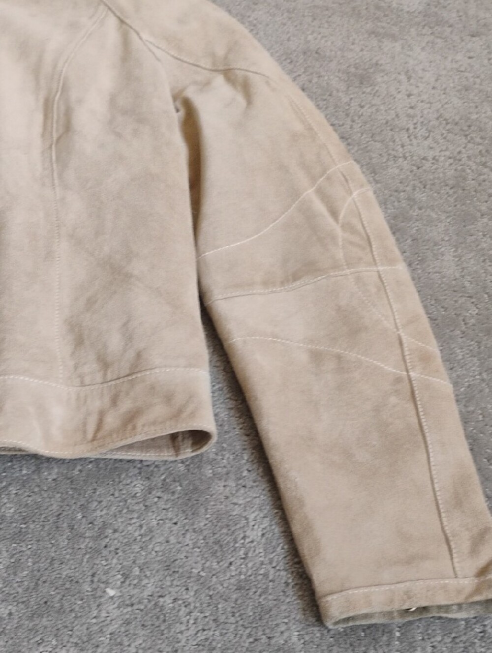 Wilsons Leather Beige Suede Zip Front Jacket - Picture 3 of 12